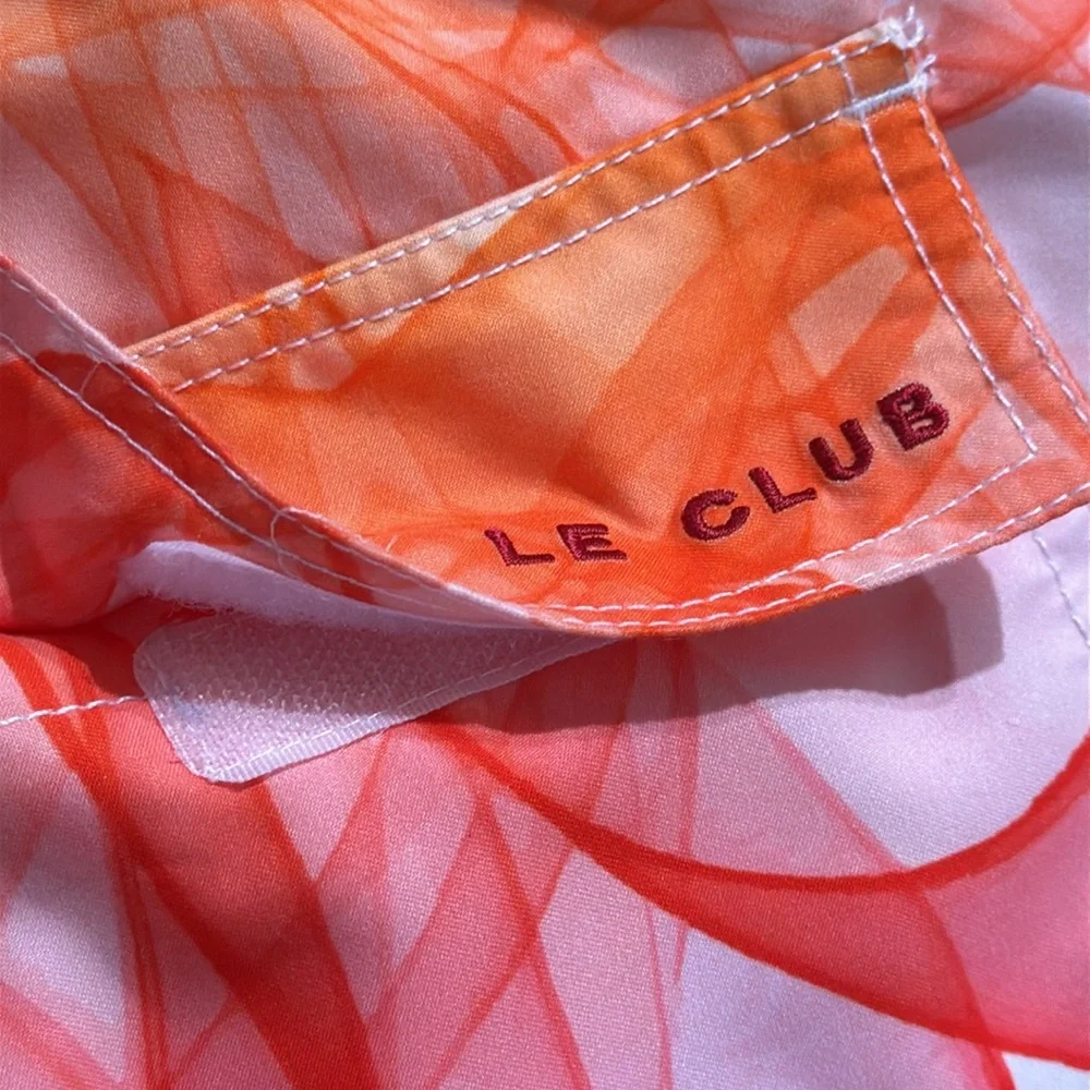Le Club Men XL Swirl Vibrant Multicolor Swim Trunks‎ Lined Mesh Waist Tie